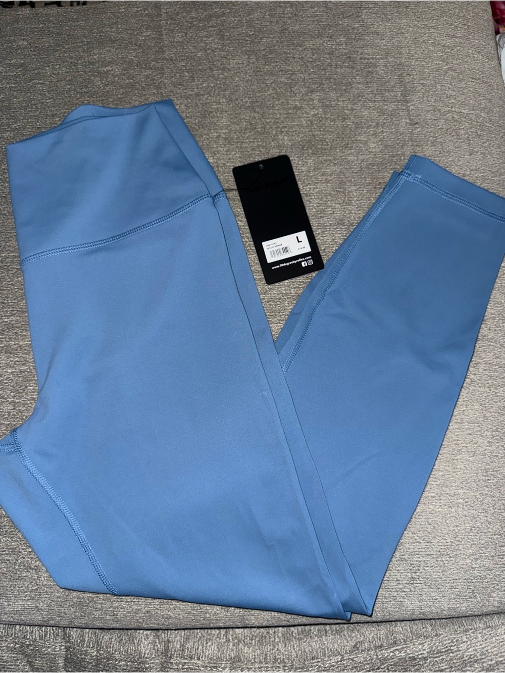 90 Degrees High-Waist Blue Active Leggings